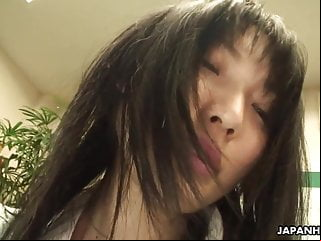 Cute Asian skank sucks then rides the cock