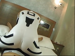 nonnude softcore asian assjob in leather suit clip